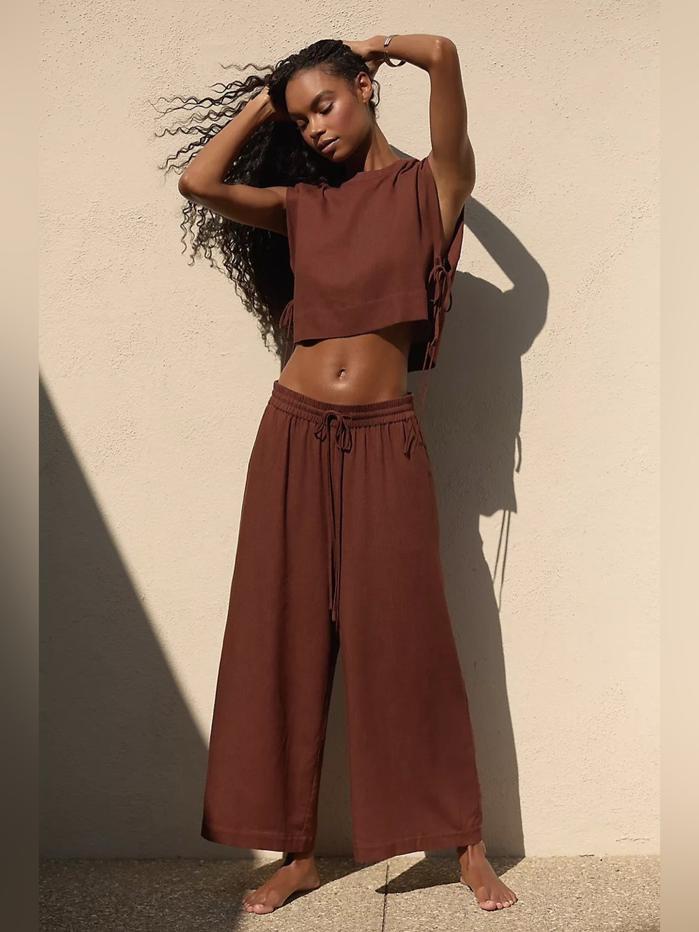 NWT Anthropologie Sunday in Brooklyn Wide-Leg Linen Blend Pants, Size M